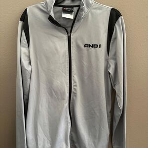 And1 Men's Grey and Silver Jacket